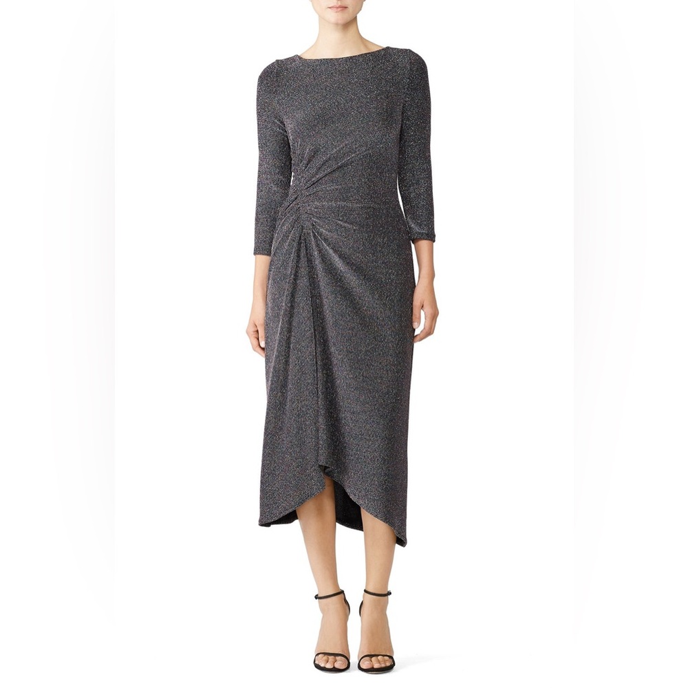 Donna Morgan Metallic Knit Midi Dress